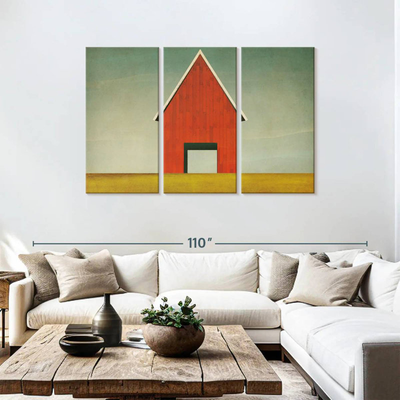 Lilie Rustic Red Barn Summer, 48" H x 74" W