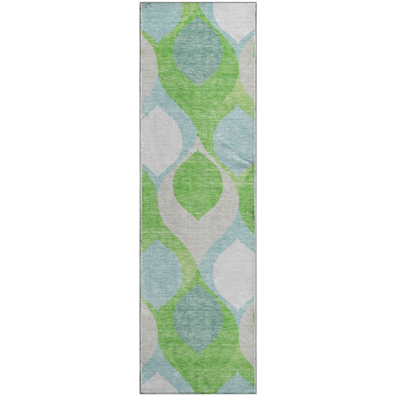 Premium Machine Washable Lisse Lime Rug, Runner 2' 3" x 7' 6"