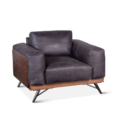 Fauteuil en cuir pleine fleur 41 po