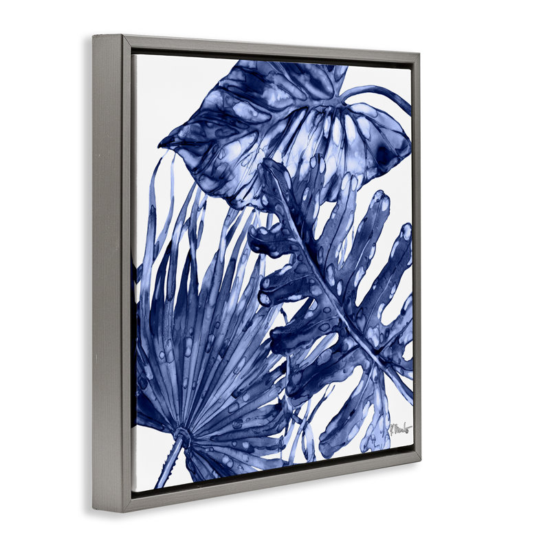 "Hued Palm Fronds", art mural encadré par Paul Brent, Cadre flottant gris lustré, H 25 po x l 25 po