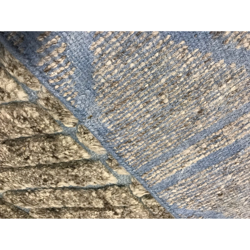 Tapis bleu marocain de haute qualité noué à la main