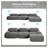 Grey Corduroy Modular L-Shaped Sectional Sofa, No Assembly Required Ergonomic Pet-Friendly Living Room & Bedroom Couch-334133326-334133327
