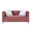 Causeuse Addiel avec 2 coussins en velours gris-1308171751