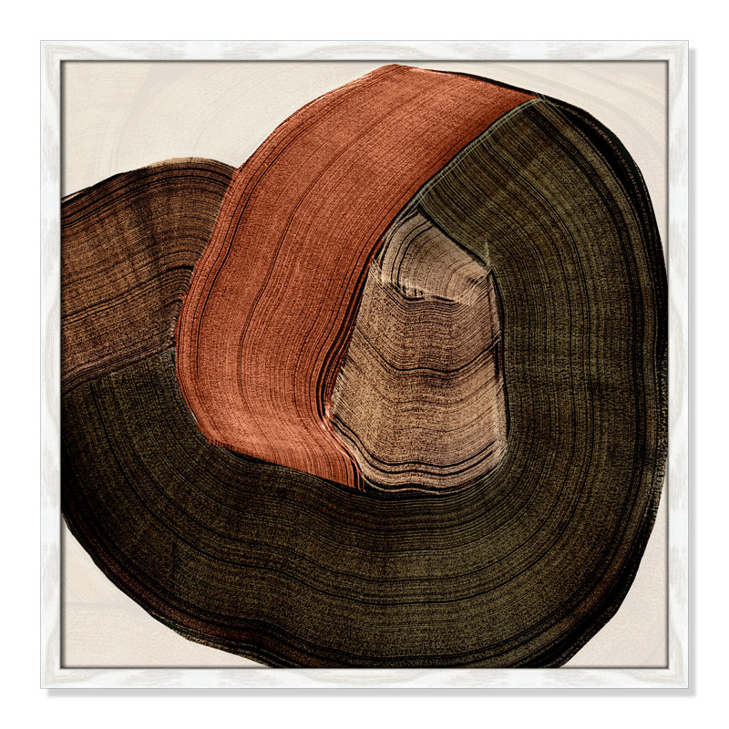 «Folded Earth II» par , L 23,5 po x H 23,5 po, Impression encadrée, Grain de bois blanc