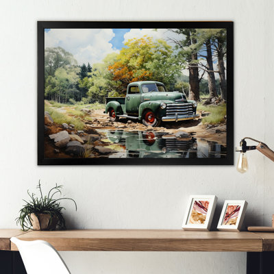 «Pickup Truck Tranquil Lakeside II», reproduction sur toile