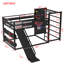 Calix Loft Bed With Basketball Hoop, Climbing Wall, And Metal Frame-125179411