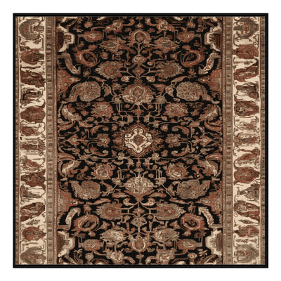 Machine Washable Persian Brown Area Rug
