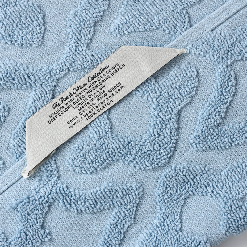 Serviette de bain Rolla, Bleu, Ensemble de serviettes 12 pièces