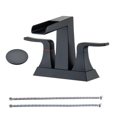 Centerset 2-handle Bathroom Faucet with Drain Assembly