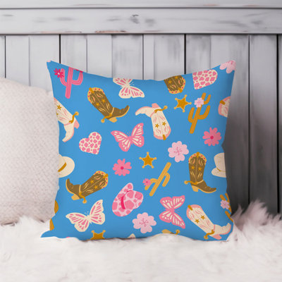 Cowgirl Western Rodeo Pattern IV Southwestern Throw Pillow Cover