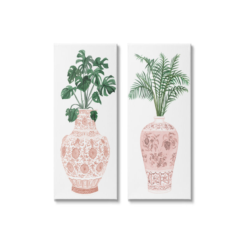 "Plants & Oriental Vases" par Melissa Wang sur toile, Estampe numérique Farmhouse, H 30 po x l 13 po