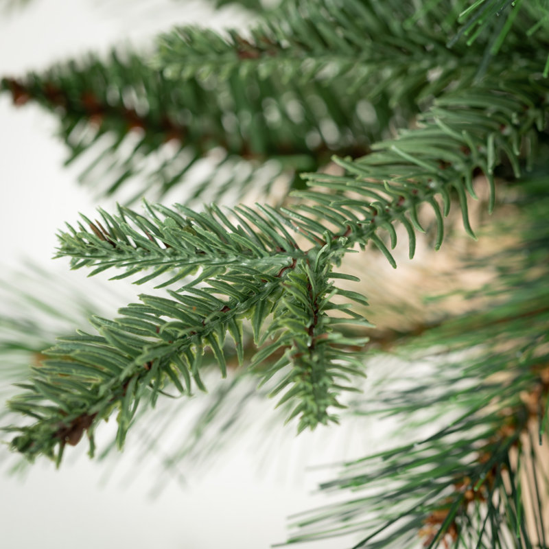 Stroud 24'' Faux Pine Tree in Wicker/Rattan Pot