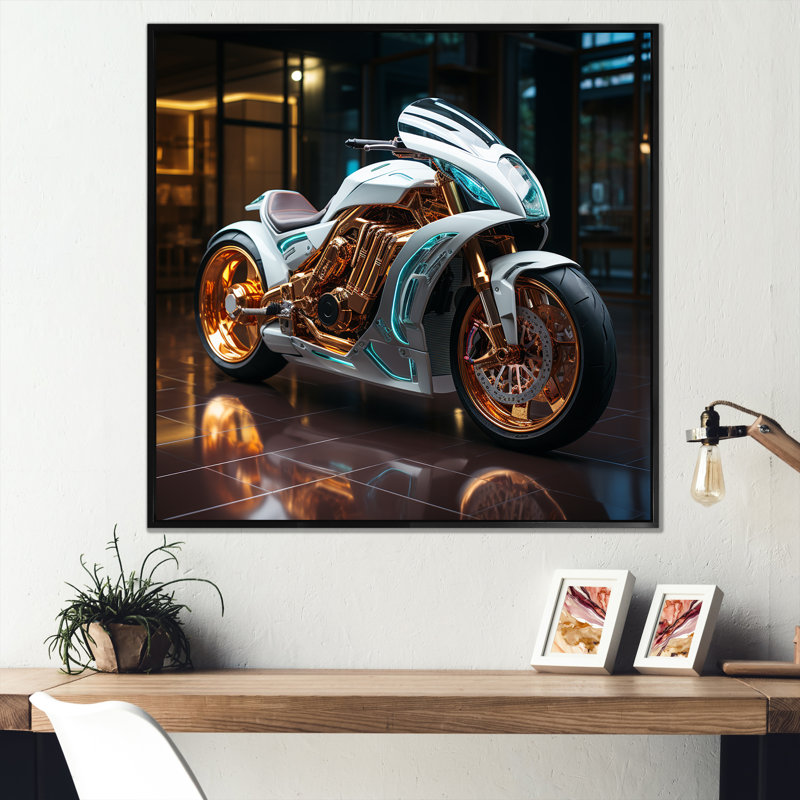 Futuriste Speedster II sur toile, H 16 po x l 16 po x P 1 po, Cadre flottant noir