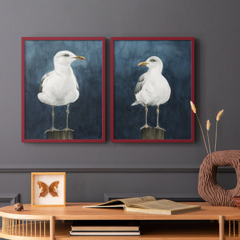 «Night Gull I», reproduction encadrée de qualité supérieure - prête à être accrochée - aucun clou requis - aucun clou requis