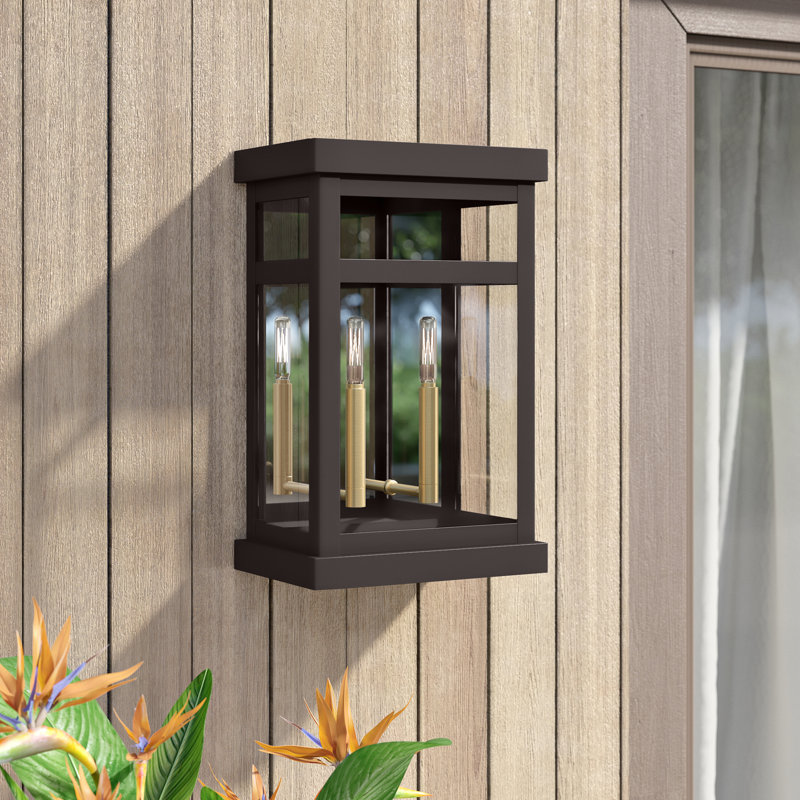 Lanterne murale d'extérieur à 2 ampoules Swann, Bronze, H 15 po x l 9,25 po x P 6,38 po