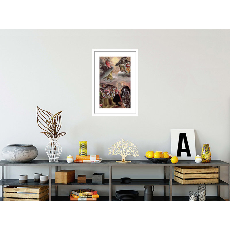 «The Adoration of the Nom of Jesus» par El Greco, impression giclée encadrée, H 29,5 po x l 22,73 po