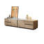 Meuble télé moderne en bois massif beige