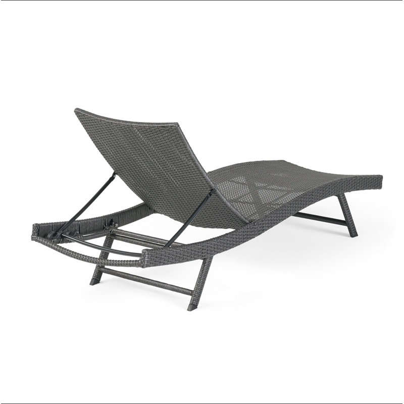 Chaise longue en osier Kauai Pe, Gris