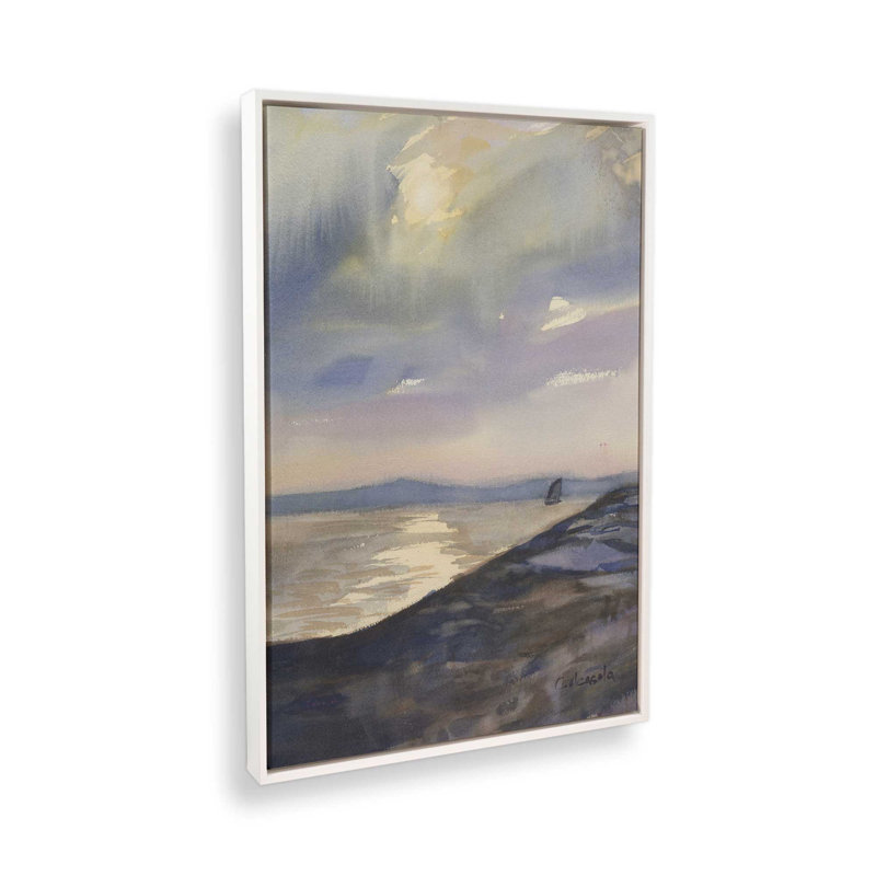 «Evening Sail» par Stephen Calcasola, reproduction d'art sur toile, H 30 po x l 20 po, Blanc