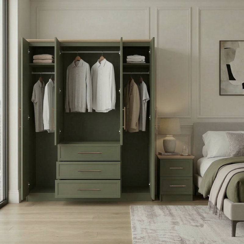 Cleverton Mirage Bedroom Set, Kale Green