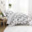 Gray All Season Down-Alternative Reversible Comforter Set in Vintage Magnolia Stripe-1903946809