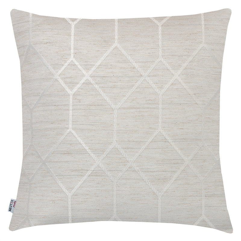 Samoa Geometric Square Cushion Cover, Stone, 48cm H x 48cm W x 0.5cm D