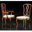 Queen Anne Back Side Chair in Beige/Brown