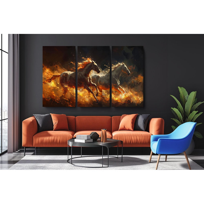 Triptyque, art mural sur toile, H 20 po x l 30 po
