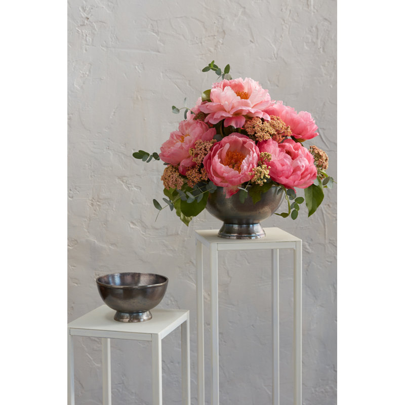 Handmade Metal Table Vase, 4.75" H x 8.25" W x 8.25" D