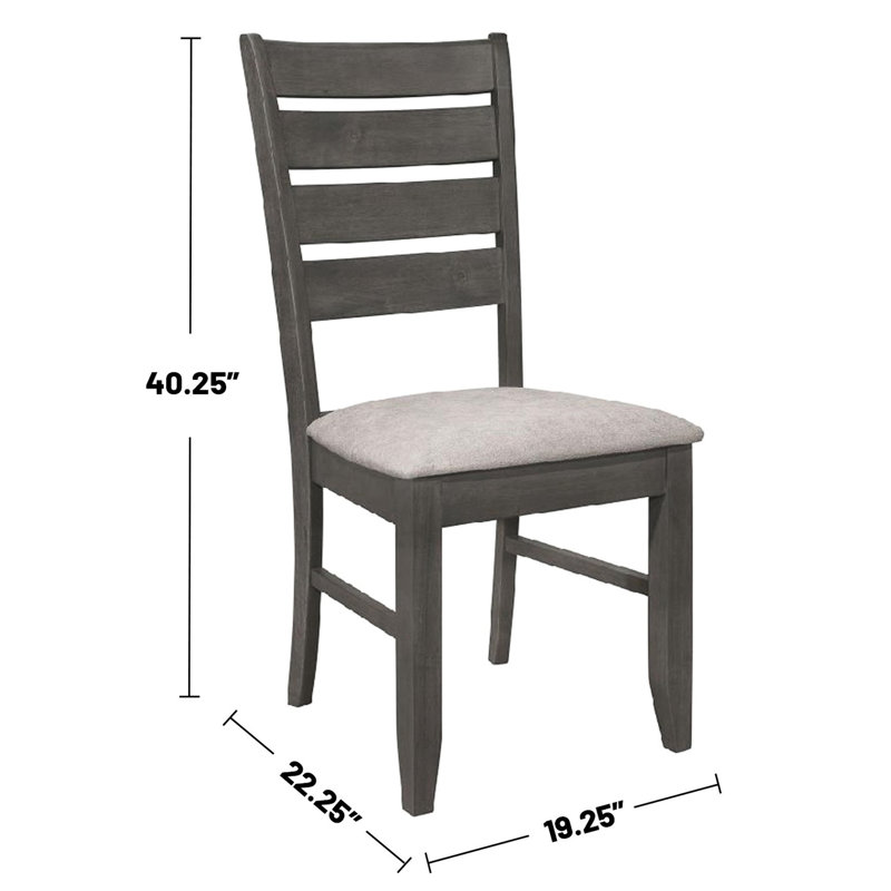 De 2 chaises de salle à manger grises foncées, tissu doux et dossier moderne gris, 2 sièges rembourrés