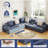108" Compression Chenille Frameless L-Shaped 3-Piece Cloudy Upholstered Corner Sectional with 6 Throw Pillows,No Assembly Required-180946735
