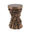11.8X11.8X18.9" Brown Mulberry And Paulownia Wood Accent Table With Organic Tree Root Base(Only Including Coffee Table)