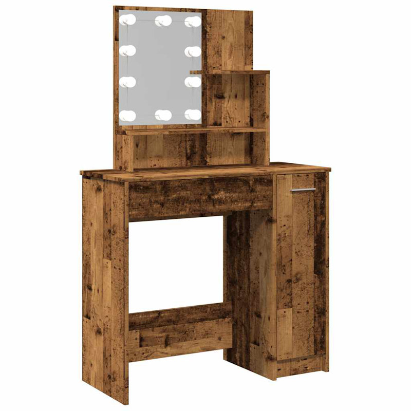 Smilja Dressing Table with Mirror, Old Wood