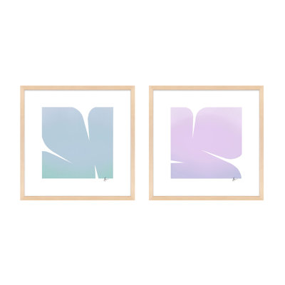 Purple & Blue Clouds. Set Of 2 Painting by Lee Lessem