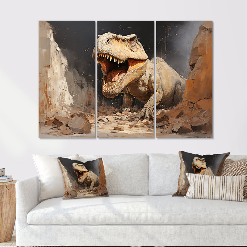«Brown Dinosaur Canyon II», art mural brun, H 40 po x l 60 po