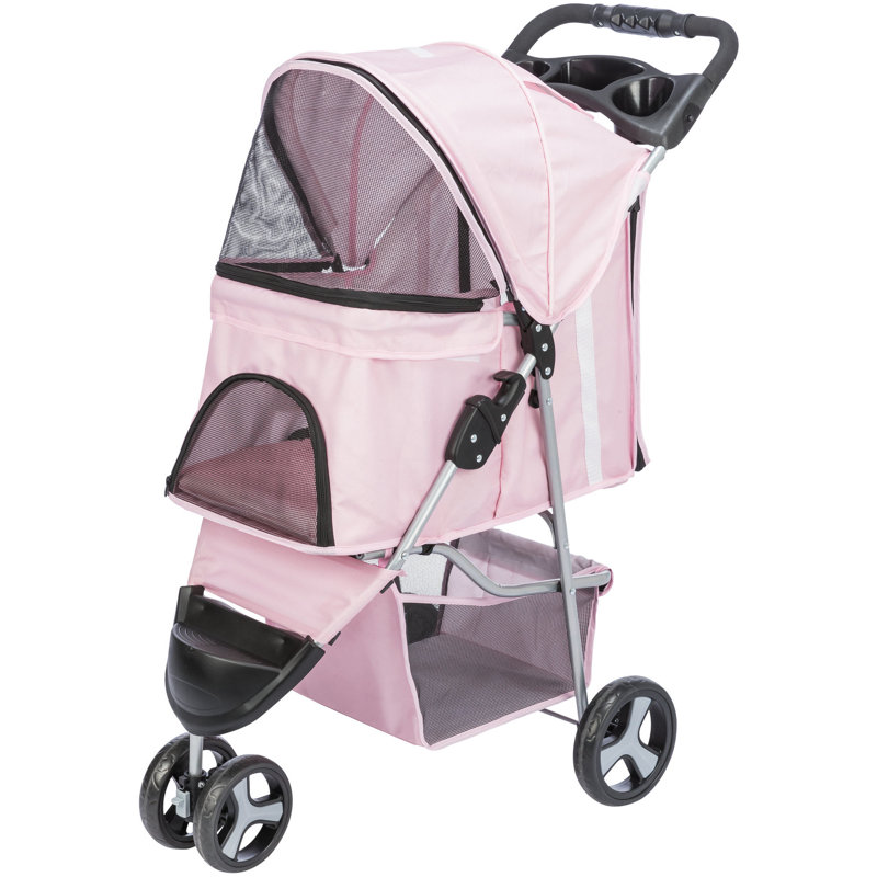 Poussette pour animaux compacte et légère pour animaux de compagnie Trixie, Rose