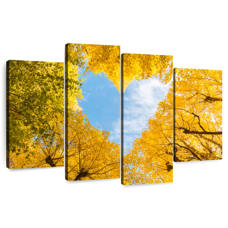 Harnek cœur feuilles de ginkgo, H 27 po x l 43 po