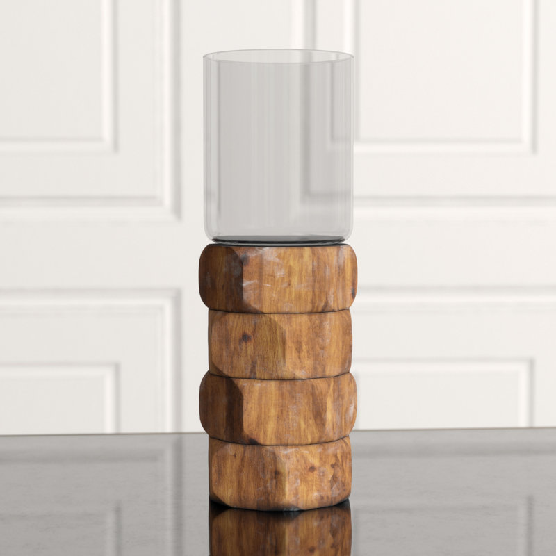 Hex Nut Hurricane Candle Holder, 16.25" H x 5.5" W x 5.5" D