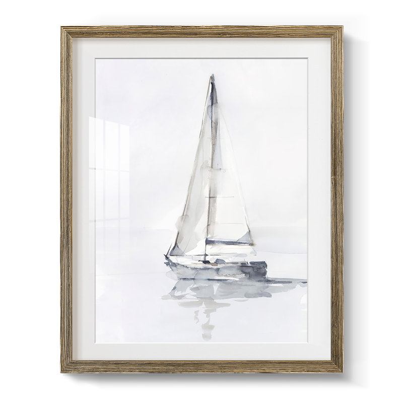 «Inkwell Intersect II», reproduction encadrée, Blanc, Papier avec cadre noyer
