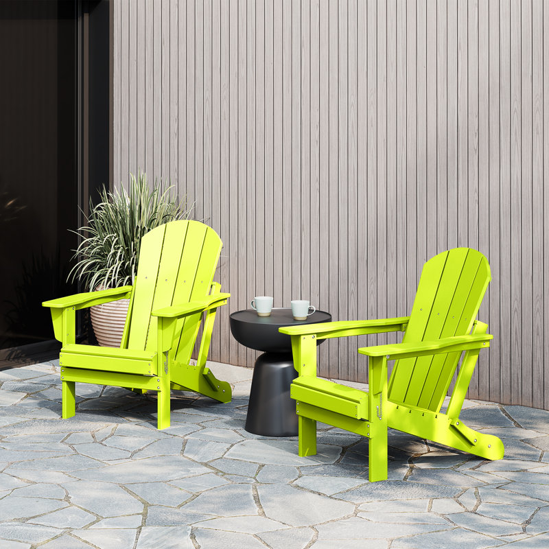 Laguna Foldable Outdoor Adirondack Set, Lime