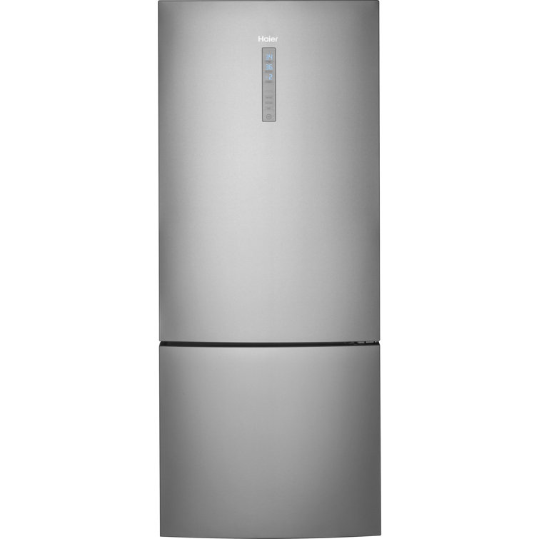 Haier 28" 15 Cubic Feet Energy Star Smudge-Resistant Bottom Freezer Refrigerator