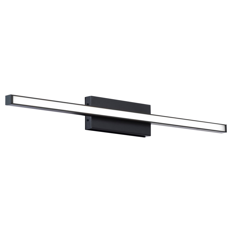 Plafonnier encastré à 1 lumière DEL à intensité variable Rochelle, Noir, H 2,75 po x l 24 po x P 1,63 po