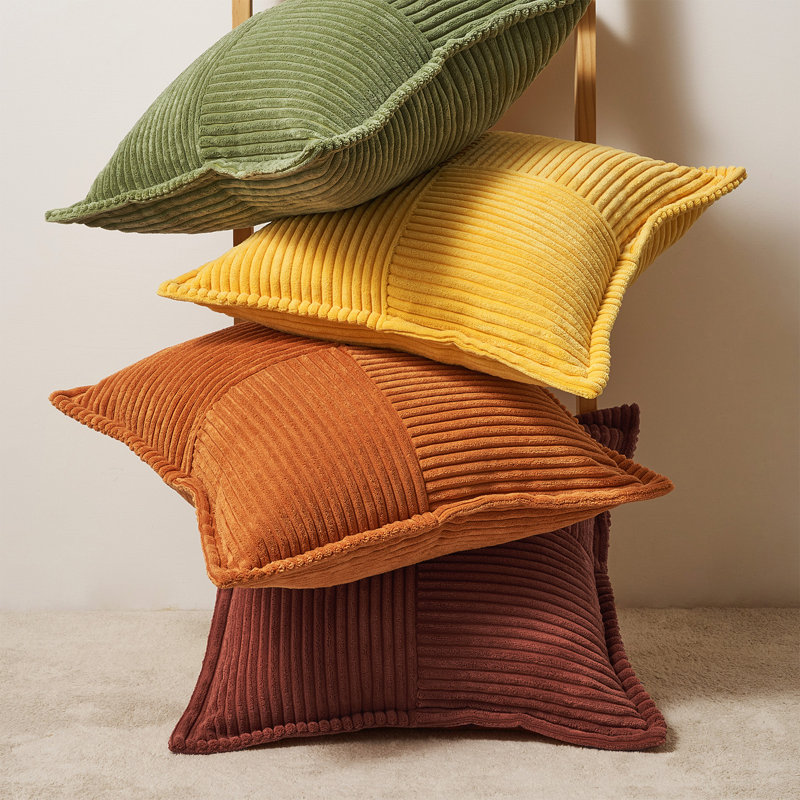 Corduroy Topfinel Throw Pillows Covers,Corduroy Cushion Case Bedroom Couch Sofa Home Decorative,Set of 4, 20"H x 20"W