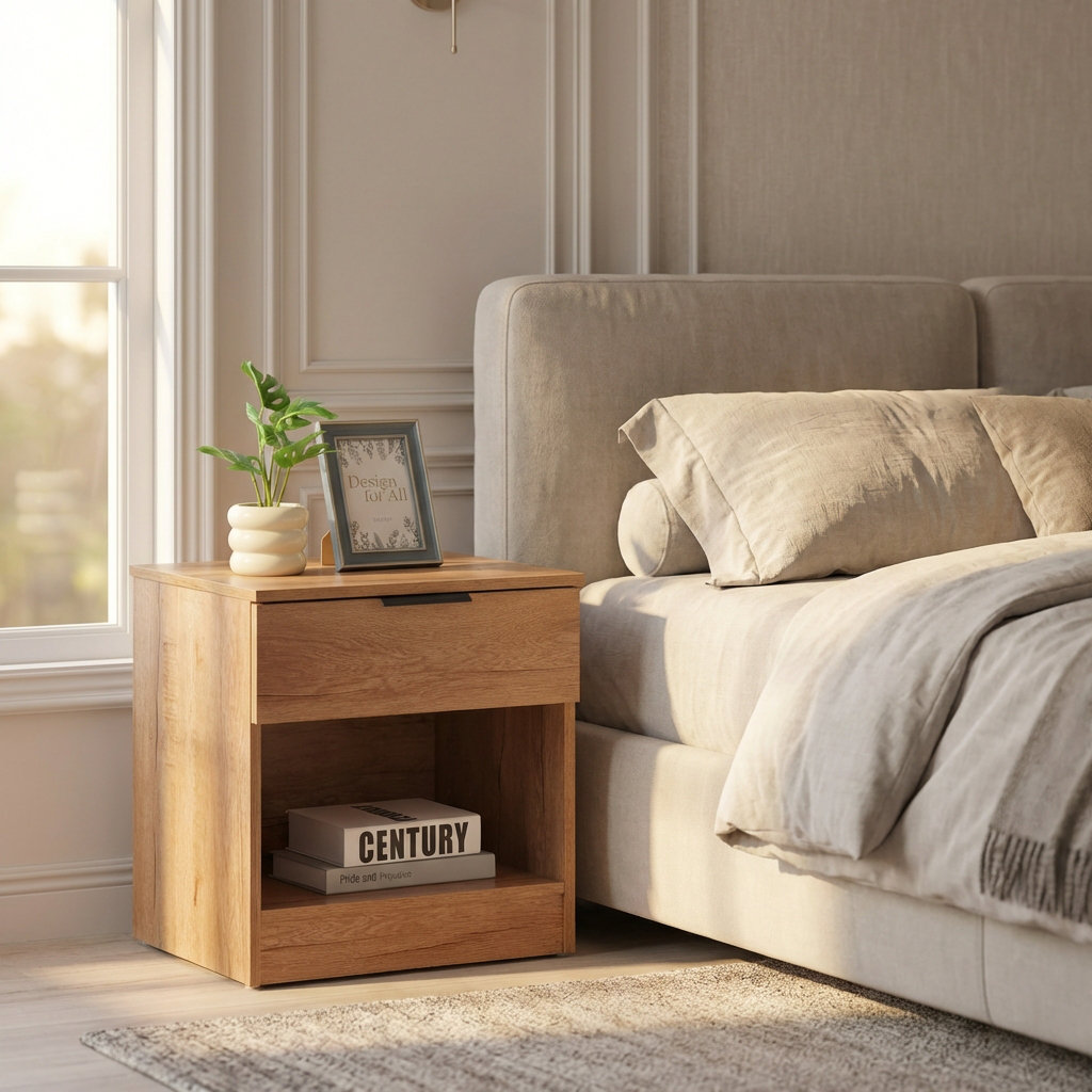 Richmond 45cm W Particle Board Bedside Table