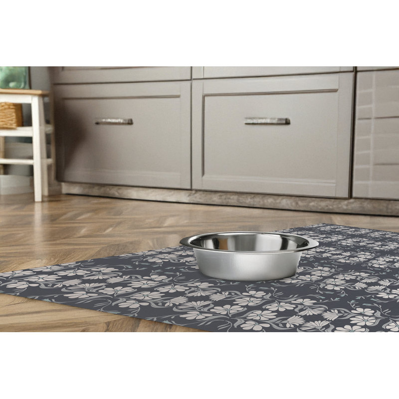 Napperon Groovy Flowers, Gris anthracite, H 0,08 po x l 24 po x P 36 po