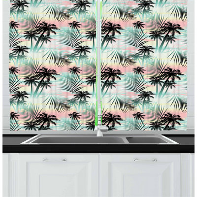 Hawaii Floral Tailored Kitchen Curtain