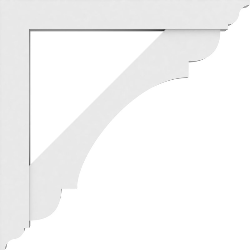 3"W x 30"D x 30"H Standard Olympic Architectural Grade PVC Bracket with Traditional Ends, 30"H x 3"W x 30"D