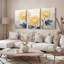 Chrysanthème, art floral sur toile tendue, impression sur toile, ensemble de 3, pour salon, chambre à coucher, décoration intérieure-1613249872