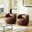 Bruschi 34" Wide Modern Faux Leather Upholstered Swivel Armchair (Set Of 2)-310443000