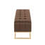 Banc de rangement en acier doré et velours brun-130849893